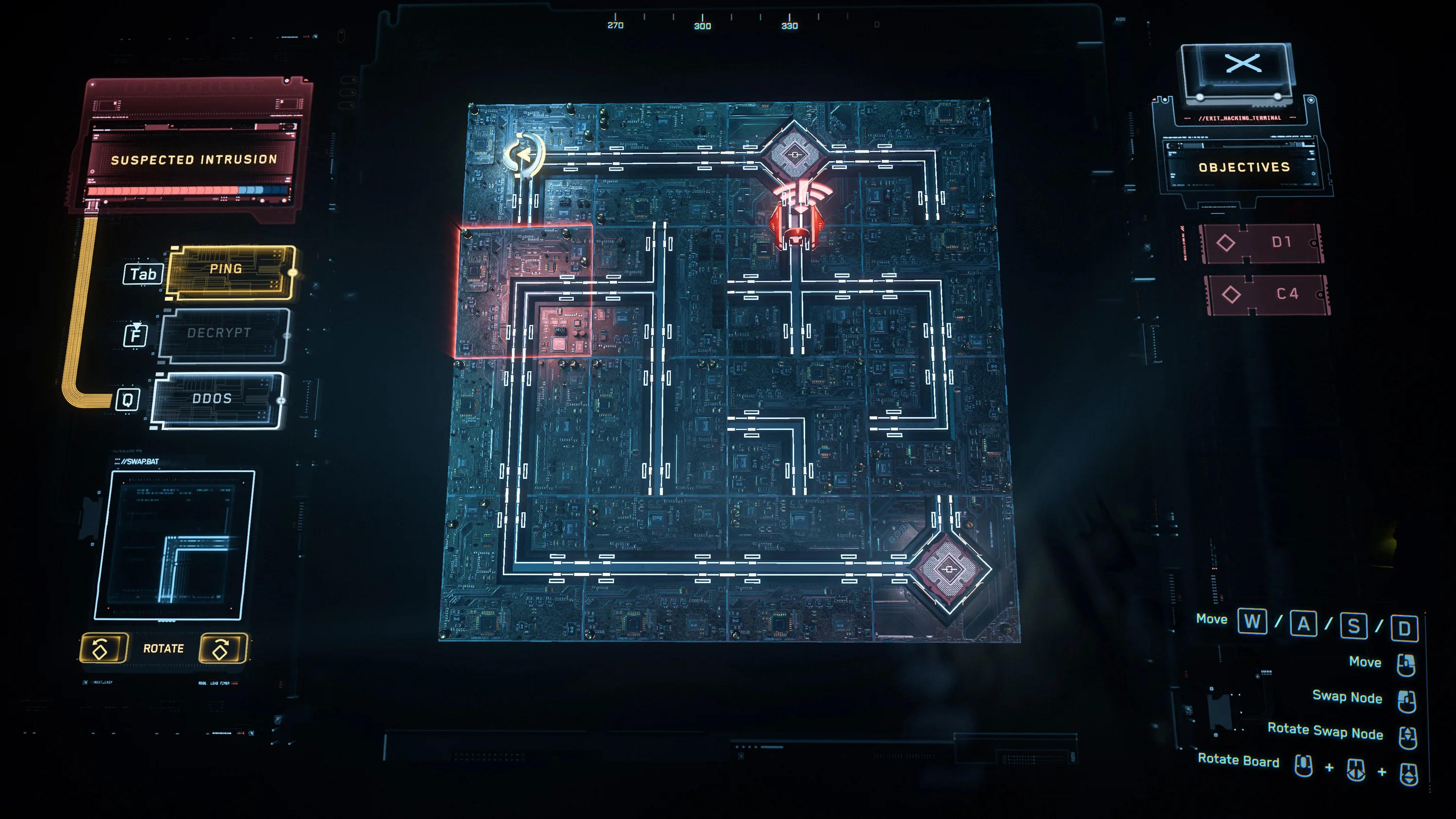 The hacking minigame used in certain Squadron 42 missions